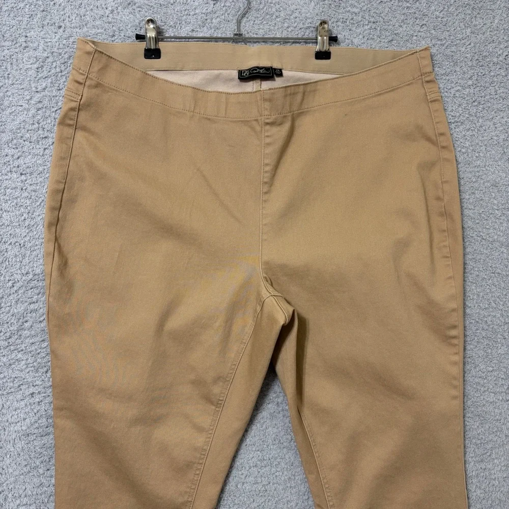 Comfort Stretch Pull On Skinny Pants Casual Work Minimalist Size 2X‎ Camel Tan